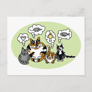 Katzen denken postkarte