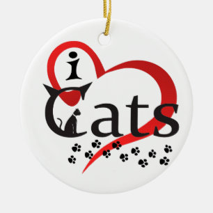 Katzen der Liebe I Keramik Ornament
