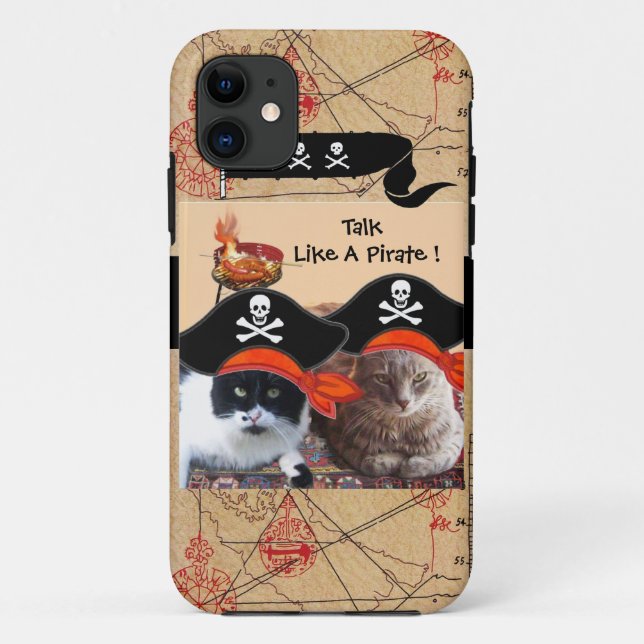 KATZEN DER PIRATEN ANTIQUE PIRATES TREASPAKETE UND Case-Mate iPhone HÜLLE (Rückseite)