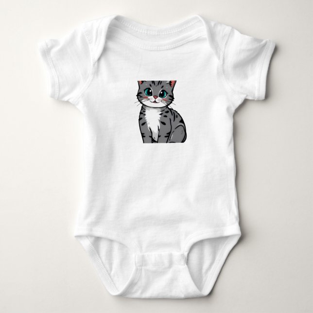 Katzen Design  Baby Strampler (Vorderseite)