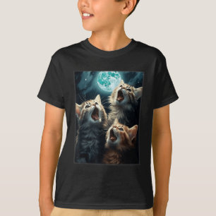 Katzen, die auf dem Mond herumhacken Funny Cat Mem T-Shirt