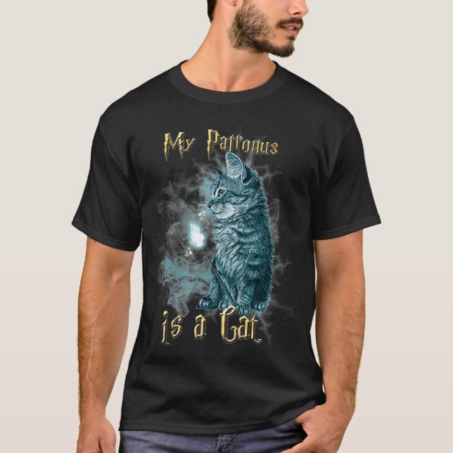 Katzen, die Cooler mein Patronus ist, ist eine Kat T-Shirt (Vorderseite)