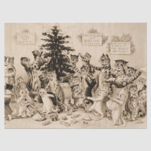 Katzen, die den Weihnachtsbaum von Louis Wain schm Seidenpapier