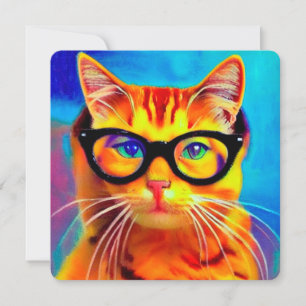 Katzen, die eine Brille Grußkarte tragen Karte