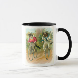 Katzen, die Fahrräder reiten Tasse