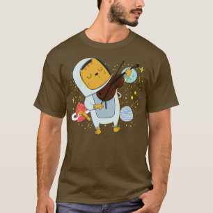 Katzen, die Geige in Weltraumkatzen in der Raumfah T-Shirt