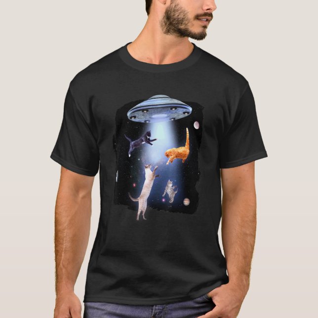 Katzen, die im Weltraum spielen T-Shirt (Vorderseite)