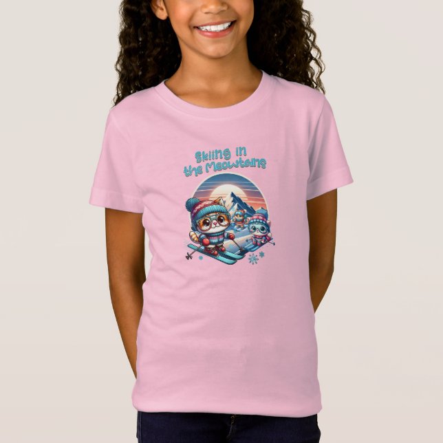 Katzen, die in den Meowtains Ski fahren T-Shirt (Vorderseite)