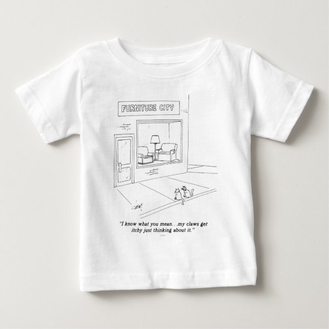 Katzen, die Möbel kratzen Baby T-shirt (Vorderseite)