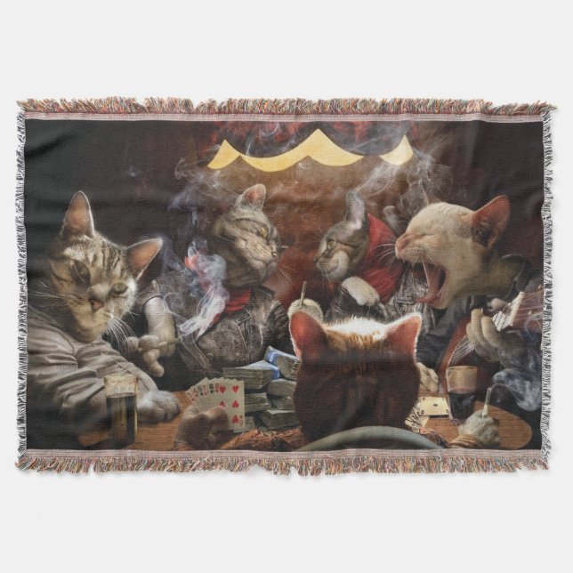 Katzen, die Poker spielen Decke (Vorderseite)