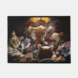 Katzen, die Poker spielen Fußmatte