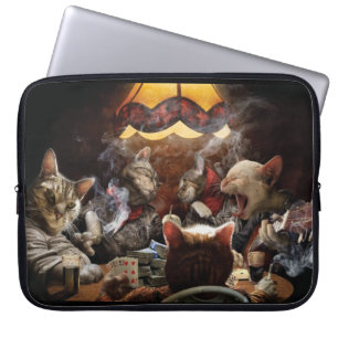 Katzen, die Poker spielen Laptopschutzhülle