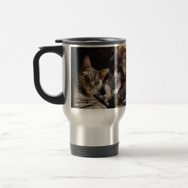 Katzen, die Poker spielen Reisebecher (Links)