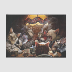 Katzen, die Poker spielen Seidenpapier