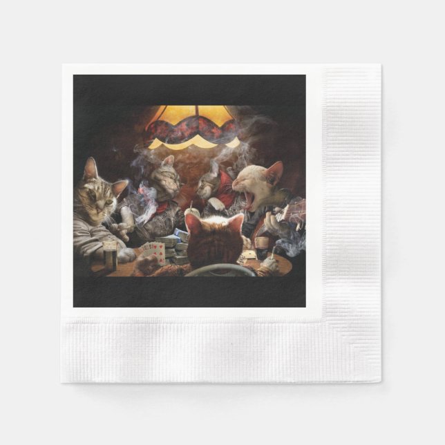 Katzen, die Poker spielen Serviette (Vorderseite)
