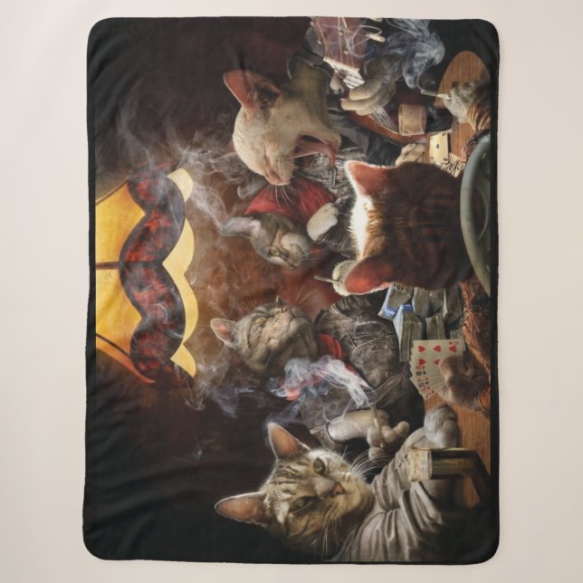 Katzen, die Poker spielen Sherpadecke (Vorderseite)