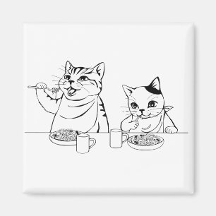 Katzen, die Spaghetti-niedliches absurdes lustiges Magnet