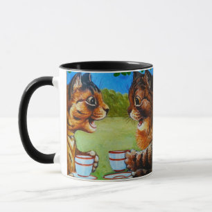 Katzen, die Tee verschütten, Gemälde von Louis Wai Tasse