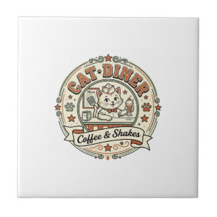 Katzen Diner Katzen Diner Retro Restaurant Katze V Fliese