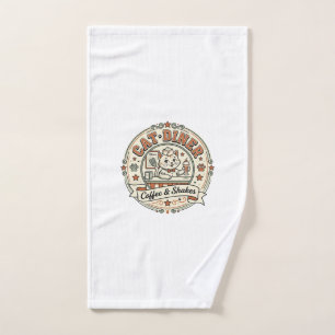 Katzen-Diner Retro-Restaurant Katze Vintage V Handtuch