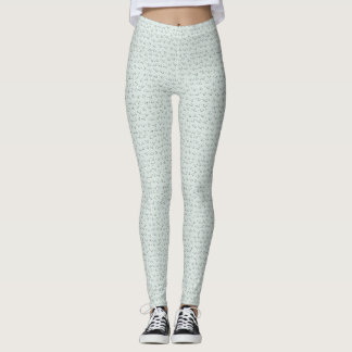 Katzen-Doodle-Leggings – Salbeigrün Leggings