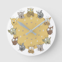 Katzen Doodle Wall Clock