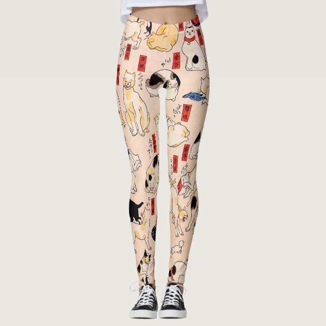 Katzen durch Utagawa Kuniyoshi Leggings (Vorderseite)