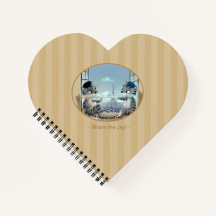 Katzen & Eiffelturm - Paris Freude Herz Notizbuch
