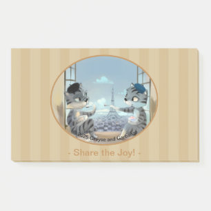 Katzen & Eiffelturm – Paris Freude Notizen 10" x 6