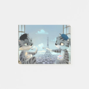 Katzen & Eiffelturm – Paris Notizen 4" x 3"