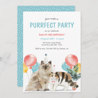 Katzen Einladung zum Geburtstag