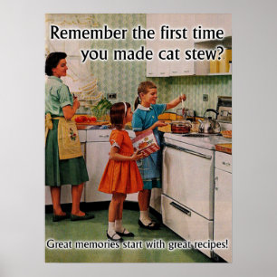Katzen-Eintopfgericht-lustiger Plakat-Druck-Spaß Poster