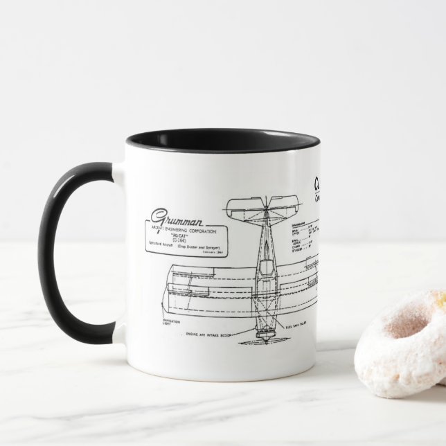 Katzen-Ernte-Staubtuch "Clydes Grumman-AG Tasse " (Mit Donut)