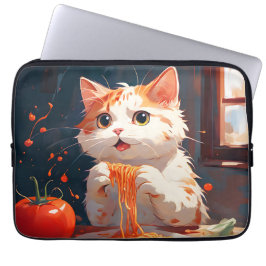 Katzen essen Spaghetti Laptopschutzhülle