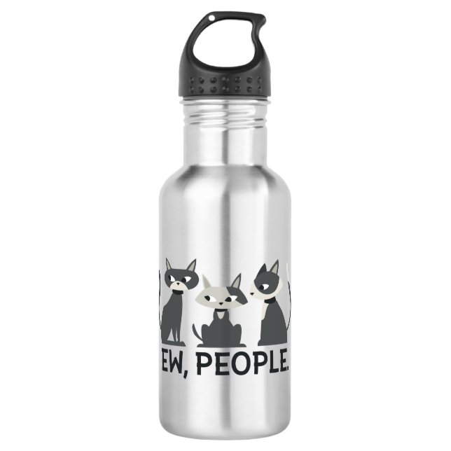 Katzen, Ew, Leute Edelstahlflasche (Vorderseite)