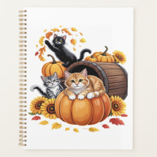 Katzen Fall Herbst Kürbisse Erntedankfest Sonnenbl Planer