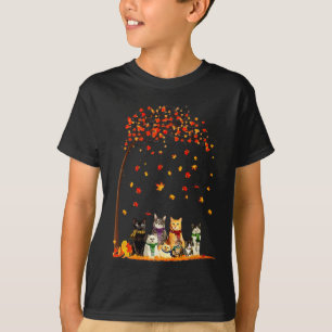 Katzen fallen Herbstleaf Tree Funny Cat Liebhaber T-Shirt