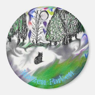 'Katzen Farben' Round Magnet
