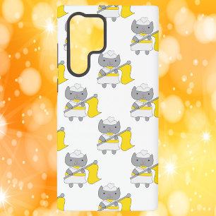 Katzen-Farbgarde-Gelb-Weiß-Muster Samsung Galaxy Hülle