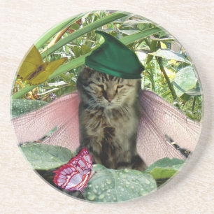 Katzen-feenhafter Elf-Untersetzer Getränkeuntersetzer