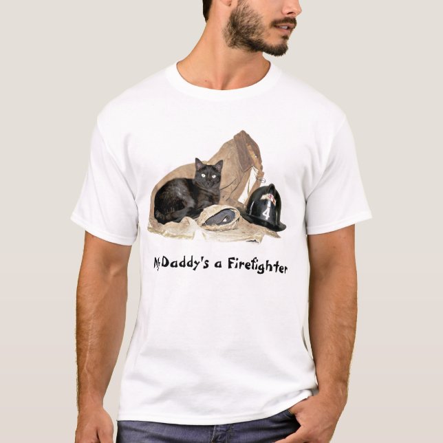 Katzen-Feuerwehrmann T-Shirt (Vorderseite)