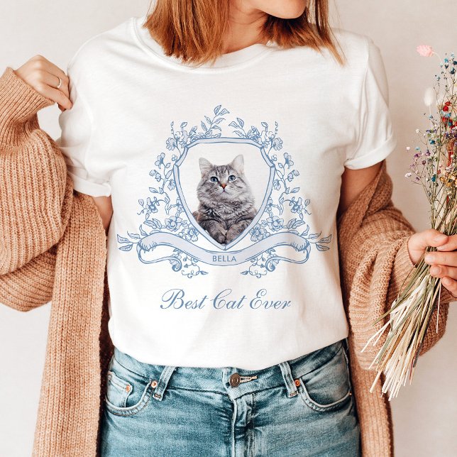 Katzen-Foto in einem Chinoiserie-Wappen | Beste Ka T-Shirt (Von Creator hochgeladen)