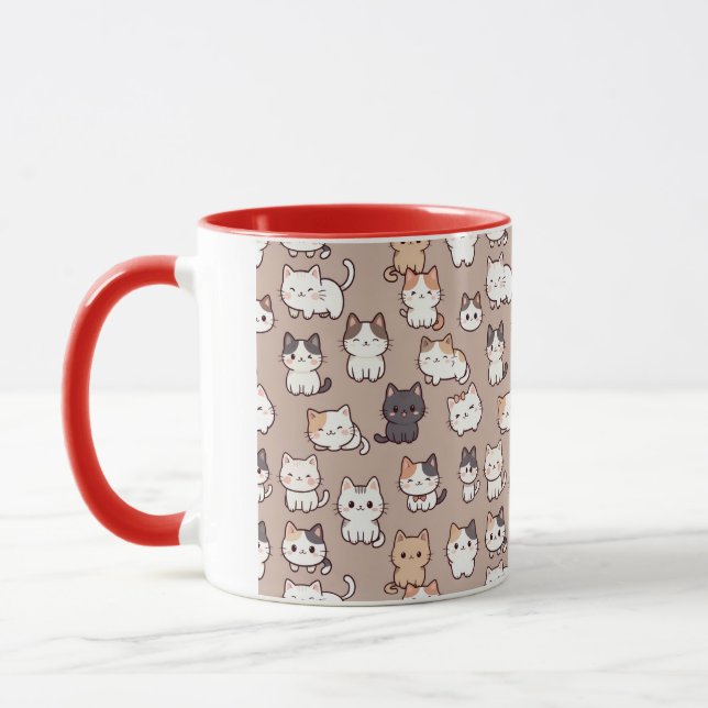 Katzen-Foto-Muster, Tasse (Links)