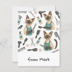 Katzen-Friseur  Postkarte