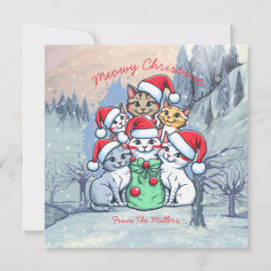 Katzen Frohe Weihnachten, Meowy Weihnachten, Lusti Einladung