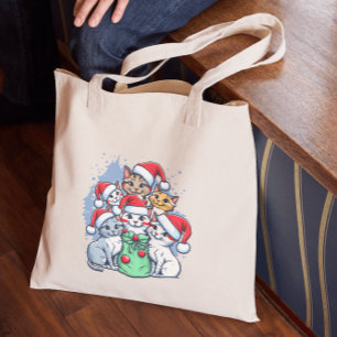 Katzen Frohe Weihnachten, Meowy Weihnachten, Lusti Tragetasche