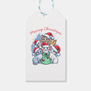 Katzen Frohe Weihnachten, milde Weihnachten, lusti Geschenkanhänger