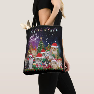 Katzen Frohe Weihnachtslicht Tasche