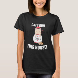 Katzen führen dieses Haus schlampig katzenförmige  T-Shirt