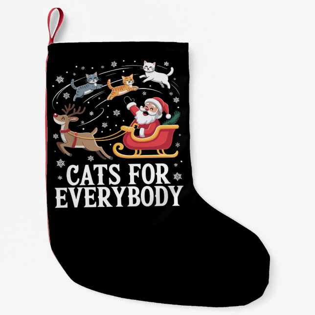 Katzen für alle Weihnachten Katze Weihnachten Weih Kleiner Weihnachtsstrumpf (Vorderseite)
